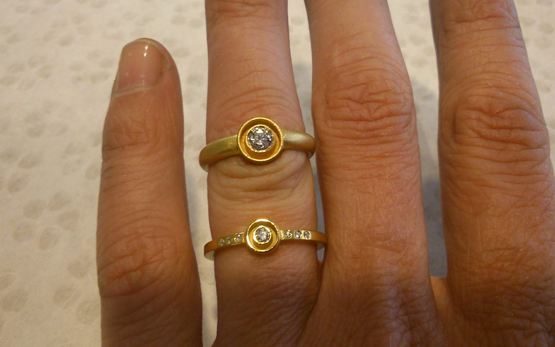 Verlobungsringe aus 585/-Gelbgold mit Brillanten