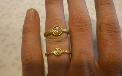 Verlobungsringe aus 585/-Gelbgold mit Brillanten