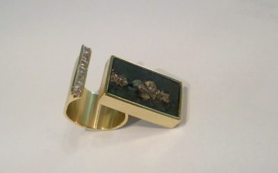 Schiefer-Brillantring aus 585/-Gelbgold